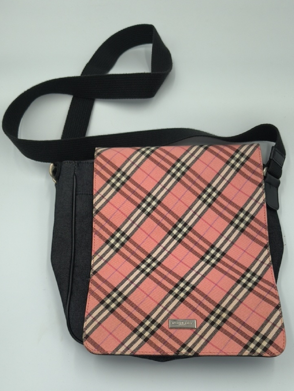 Burberry Pink Nova Check Canvas Crossbody Messenger Bag